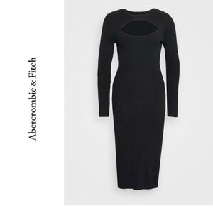 Abercrombie black ribbed knitted dress